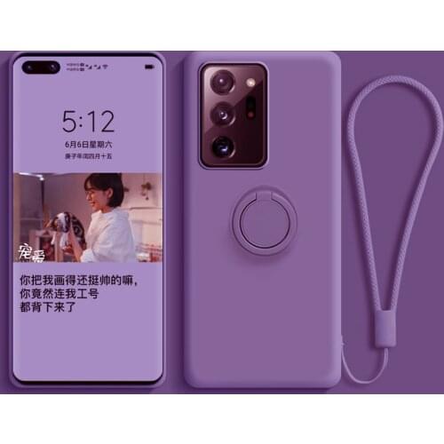 Luxury Silicone Phone Case For Samsung Galaxy Note 20 Ultra S20 S10 Plus S9 S8 S10E Note20 A50 A70 10 9 Ring Holder Stand Covers