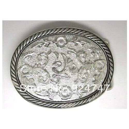 Floral 3D Flower Oval Western Belt Buckle