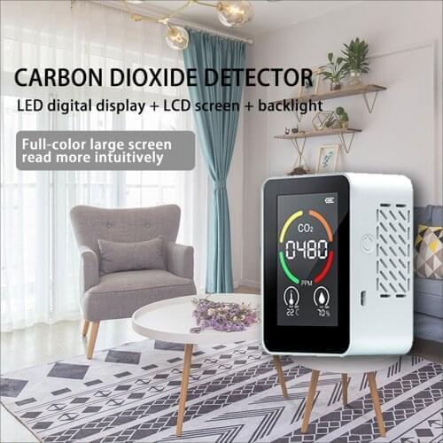 CO2 Air Detector Carbon Dioxide Detector Agricultural Production Greenhouse CO2 Monitor White