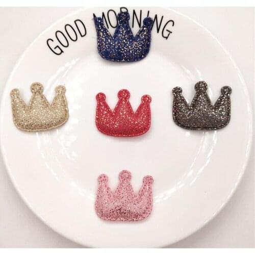 40pcs/lot 3.8*3cm Crown Padded Appliques for Children Headwear Hair clip Accessories and Garment Accessories