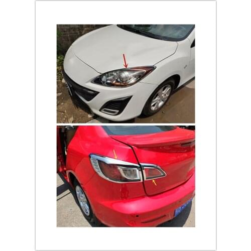 For Mazda 3 2010-2015 High-quality ABS chrome before headlight decorative frame rear tail light decorative frame car accessories
