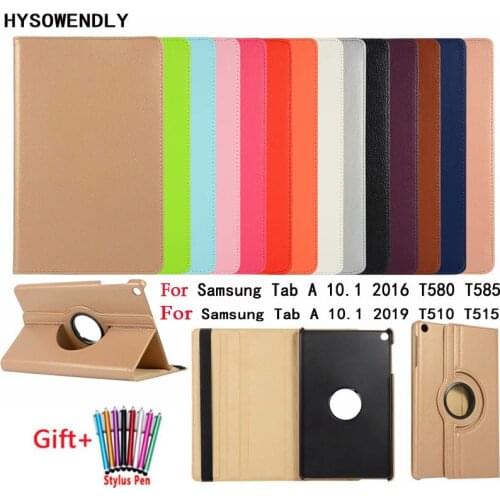 HYSOWENDLY 360 Degree Rotating Leather TPU Cases For Samsung Tab A 10.1 2016 SM-T580 T585 Stand Covers Tab A 10.1 2019 T510 T515