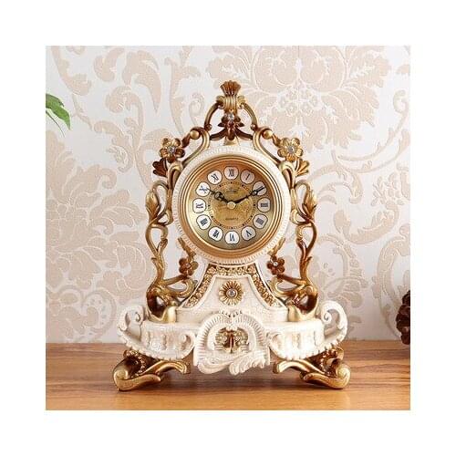 EUROPEAN STYLE CERAMIC CLOCK ANTIQUE LUXURY EUROPEAN STYLE HOME ACCESSORIES HAND-MADE DESKTOP ROOM FURNISHINGS