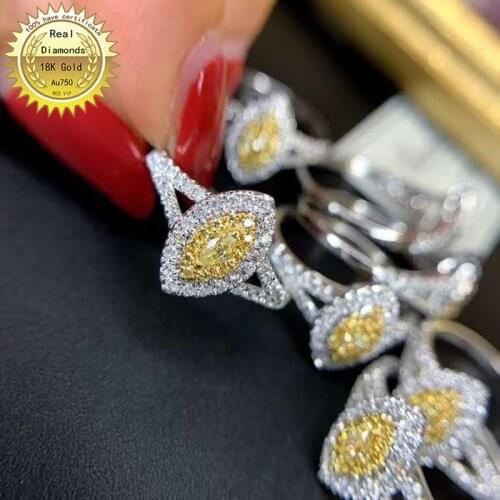 18k white gold Natural Real 0.40ct diamond ring Jewellery Engagement ring &Wedding ring D-A001