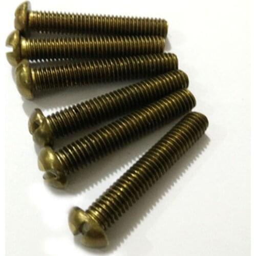 M2.5 m3 m4 Brass Slotted Screw Half Round head Machine Screws Slot Bolts 6-40mm Length