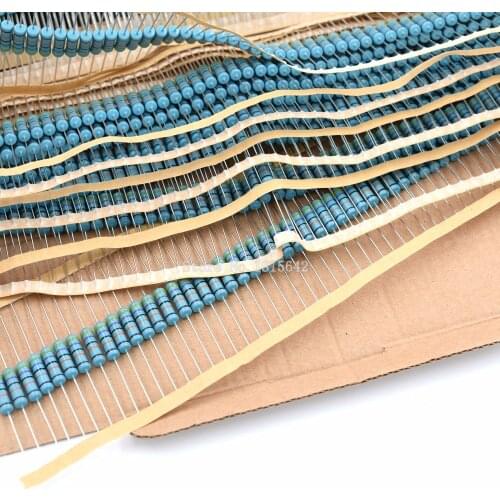 20PCS 2W Metal Film Resistor 1% error 2w 100KR 100K ohm 1000 ohm DIP Color Ring Resistance