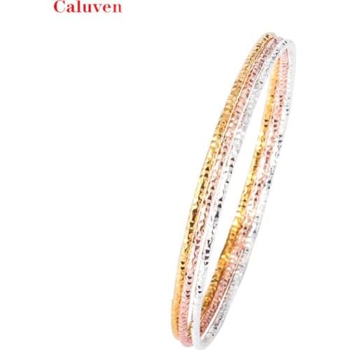Fashion rose silver gold Bangles for women jewelry colorful dubai indian bracelet nice gift jewelry with gold plated