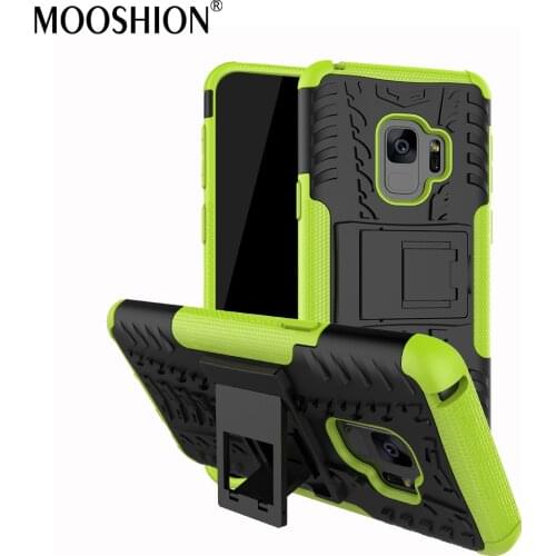 Mooshion case For Samsung Galaxy S9 Hybrid Textured Armor Hard Protective Stand ShockProof Holder Cover For Samsung S9 Plus S9