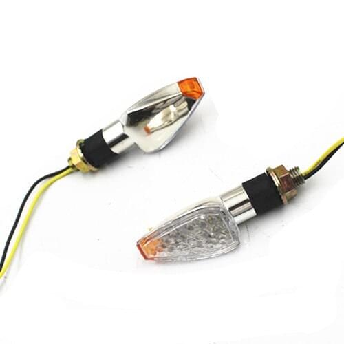 Motorcycle Chrome LED Turn Signal Light Indicator Amber Light For Harley Honda Kawasaki Suzuki Yamaha Universal bike