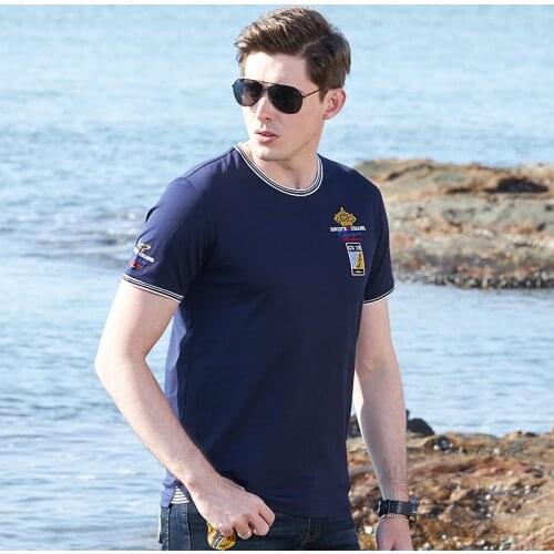2020 Summer Bruce&Shark Men Tees Short Men T-shirt Soften Stretching Mercerized Cotton Fashion Casual best quality plus size4XL