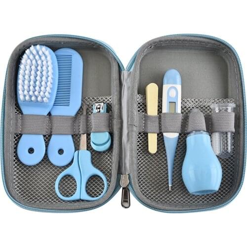 Baby Grooming Kit 8 In 1 Baby Hair Brush Nail Clipper Scissors Toothbrush for Newborn Baby Beauty Care Keep Healthy and Clean