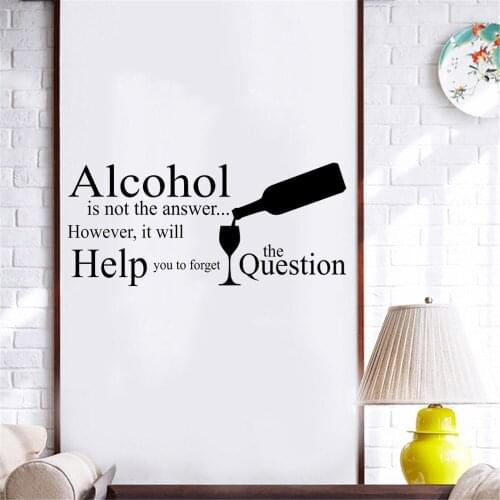 Alcohol Drink Bar Wine Glass Bottle Kitchen Decor Stickers Mural Vinyl Wall Decal ph499