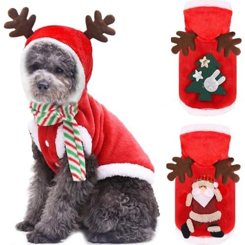 New Dog Clothes Christmas Clothing Santa Costume New Year Autumn And Winter Warm Pet Animals Clothes