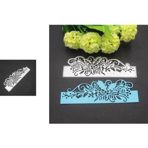 New Arrival Hollow Christmas Flower Edge Metal Cutting Dies Lace Scrapbooking Craft Album Folder Border Template Frame Stencil