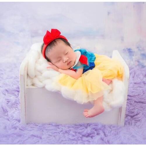 Newborn Photography Clothing Snow White Headband+Dress Infant Photo Props Accessories Studio Newborn Baby Shooting Clothes