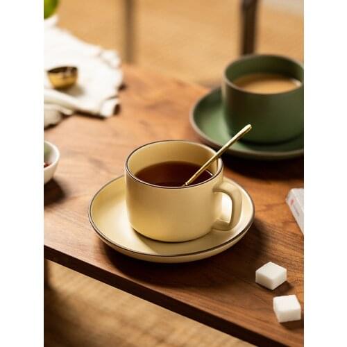 Simple Ceramic Coffee Cup English Afternoon Tea Modern Minimalist Coffee Cup Eco Friendly Koffie Kopjes Home Drinkware EI50BD