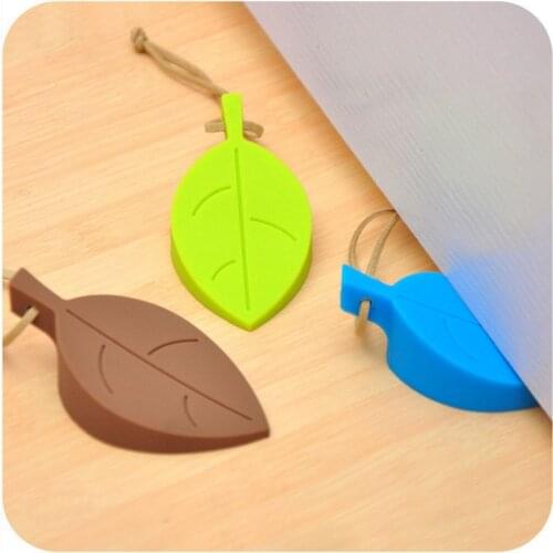 3 Color Silicone Cartoon Leaves Shaped Door Stops Protection Child Baby Safety Clamp Handheld Device Door Card