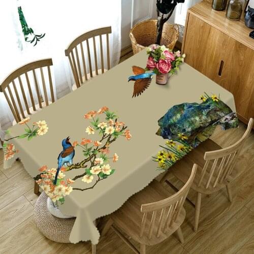 Kitchen dining Tablecloth waterproof Oil proof 3D rectangular tablecloth round table customized size Cushion cover