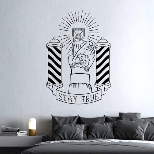 Barber Shop Sticker Customized Chop Bread Decal Posters Vinyl Wall Art Decor Windows Decoration Haircut Shavers Glass Decals