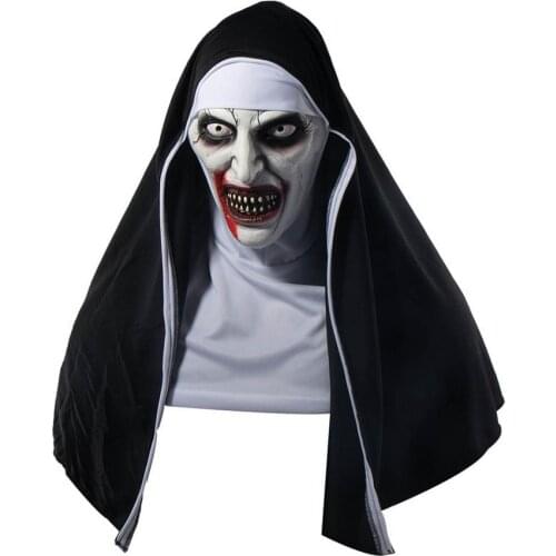Halloween Scary Nun Masque Costume Party Props Horror Headwear Home Cosplay Party Decoration Supplies