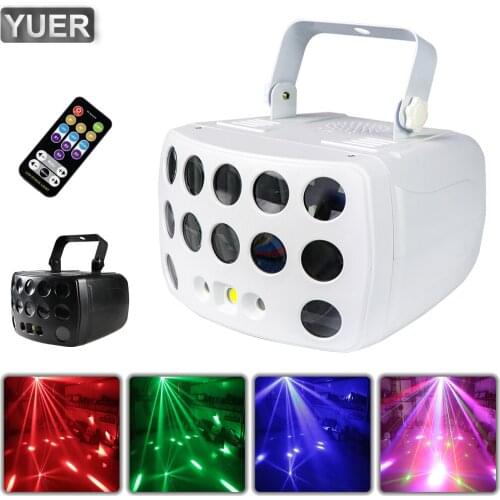 RGBW 4IN1 LED Butterfly Lights DMX512 Stage Laser Starry Sky Effect Projector With Remote Control For Disco DJ Prom Party Bar
