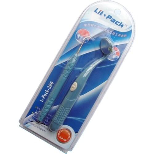 LED Light Mini Handle Curve Angle Dental Mouth Mirror with Plaque Remover Oral Hygiene Teeth Cleaning Tooth Stain Eraser Kit