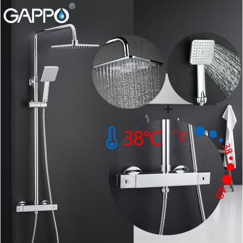 GAPPO thermostatic bathroom shower faucet thermostat mixer tap waterfall wall mounted mixer shower faucets bathroom water taps