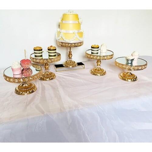 1pcs -10pcs metal Gold Antique mirror Cake Stand, Round Cupcake Stands, Wedding Birthday Party Dessert Cupcake