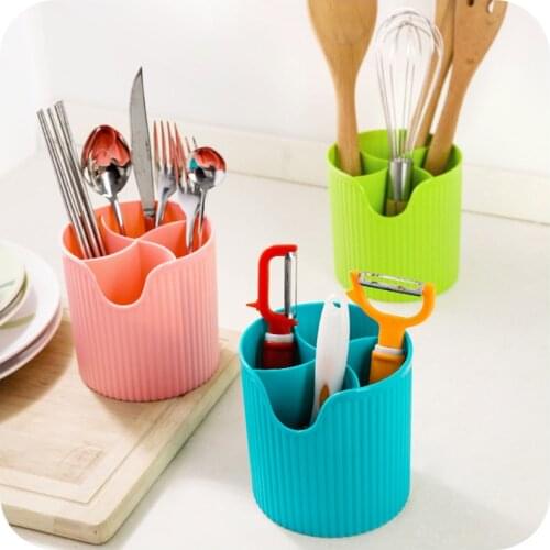 1 pc Drain Versatile Chopsticks Box Household Kitchen Utensils Cutlery Plastic Storage Cylinder