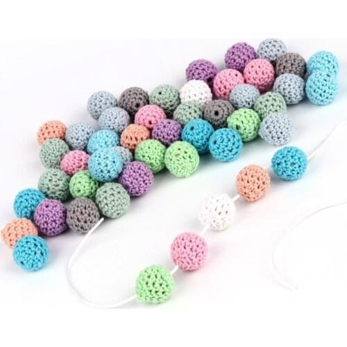 10PCS Wooden Chewable Beads 16mm Baby Teether Toys DIY Craft Jewelry Accessories Crochet Baby Teether
