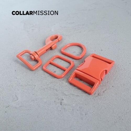10pcs/lot(metal buckle+adjust buckle+D ring+metal dog clasp) spray paint accessory for 25mm webbing DIY dog collar 7 colours
