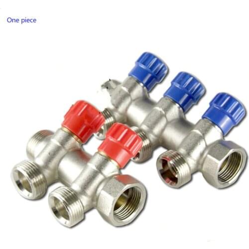2, 3 fach Messing Verteiler Absperrventil Blau Verteiler Messing Heizung Schraubfitting Can be spliced by multiple channels