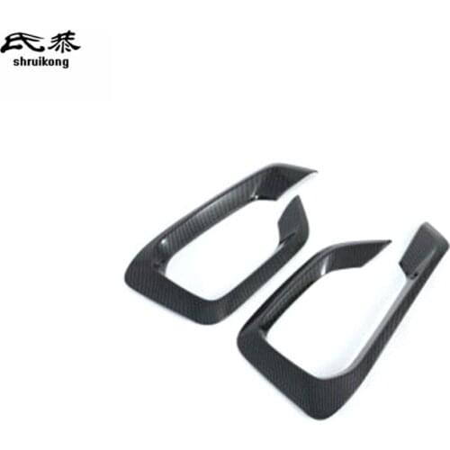 2PCS/Lot ABS Carbon Fiber Grain Frong Fog Lamps Decoration Cover for 2018-2020 Hyndai Grand STAREX H1