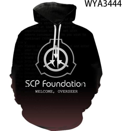 2020 SCP Foundation Secure Contain Protect Fan SCP Wiki Logo Inspired Hoodies Men Women Children 3D Print Cool Pullover