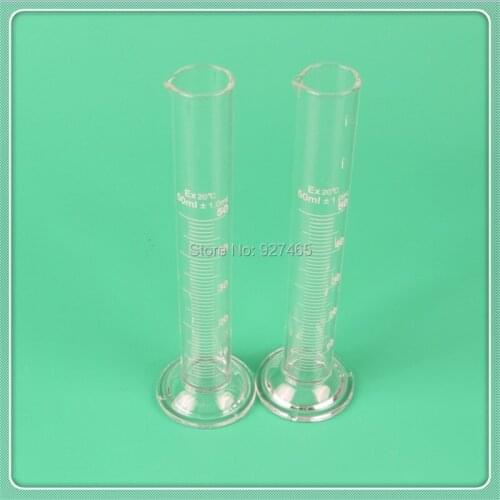 50ml glass graduated cylinder, measuring cylinder measuring graduates glass graduate,2pieces /lot