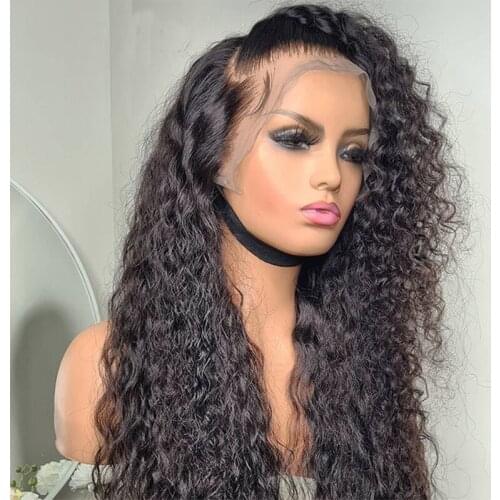 Glueless 13x4 Lace Front Wigs Curly Synthetic Hair Lace Wig with Baby Hair Daily Wear Heat Resistant Fiber Hair
