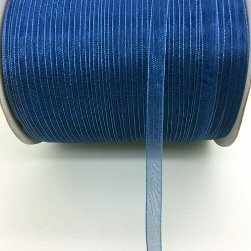Free Shipping 10yds/lot 1/4" 6mm Navy blue Organza Ribbon Bow Hair Wedding Decoration Lace Crafts