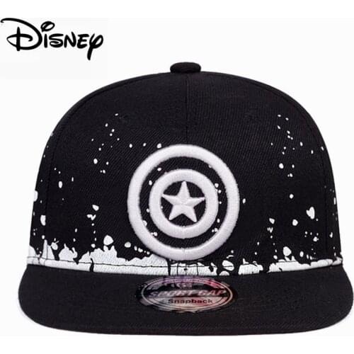 Disney New fashion childrens inkjet Marvel embroidery wild personality hip-hop snapback cap boys and girls outdoor sun hat