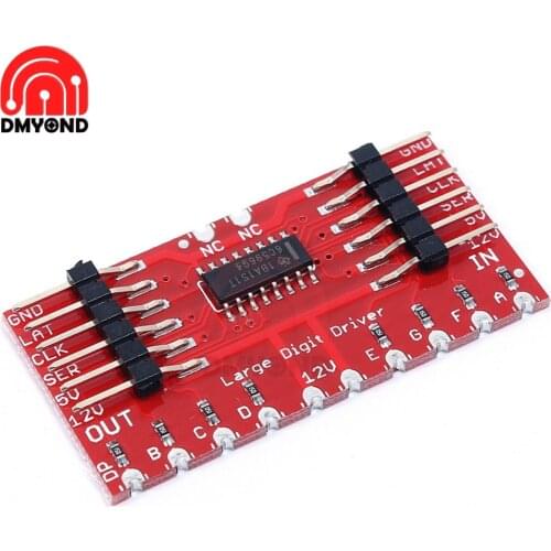 DC 5V TPIC6C596 GitHub Large Bit Driver Digital Shift Register 6.5" 7-segment 8 Bit LED Display Nixie Tube Module for Arduino