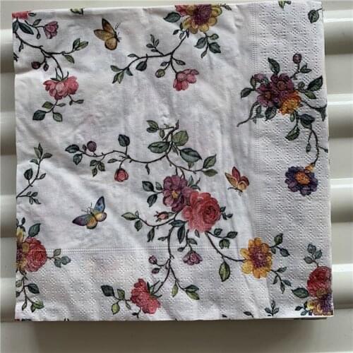 Decoupage table paper napkins elegant tissue vintage towel flower butterfly stamp birthday wedding party home beautiful decor 20