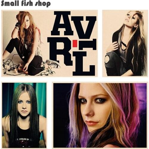 Avril Lavigne Home Furnishing decoration Kraft Movie Poster Drawing core Wall stickers 42*30cm