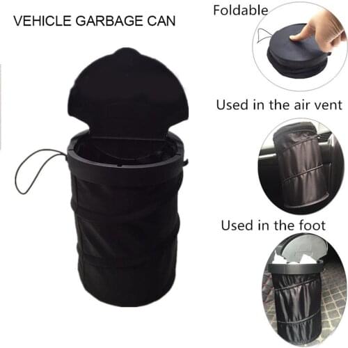 Traveling Portable Car Garbage Can Collapsible Trash Bag Organizer Organizer for Car Organiser With Lid