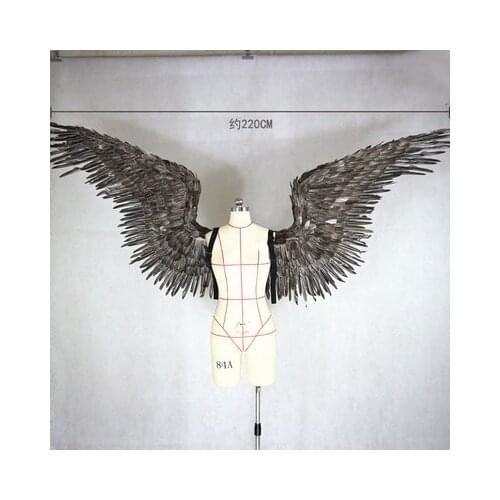 Victorias Secret Pure Gray angel feather wing adult model runway underwear show festival party wings Christmas wedding