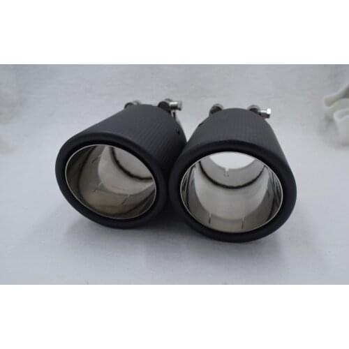 Inlet51/54/57/60/63/80mm outlet76/89/101/114mm 304 Stainless Steel carbon fiber exhaust tip exhaust pipe muffler