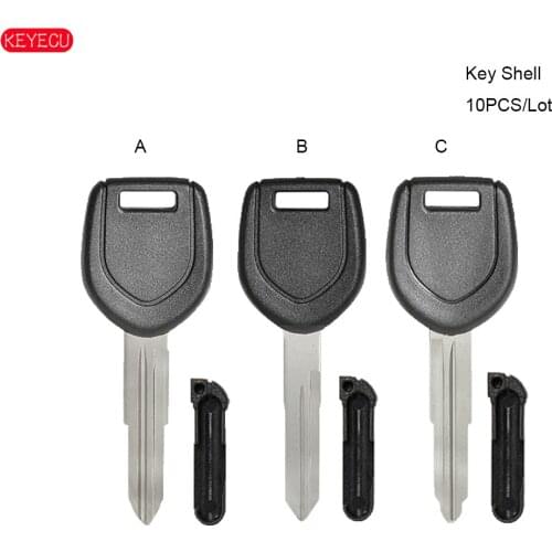 KEYECU 10PCS/Lot Transponder Key Shell Case With Plug Fob for Mitsubishi No Logo
