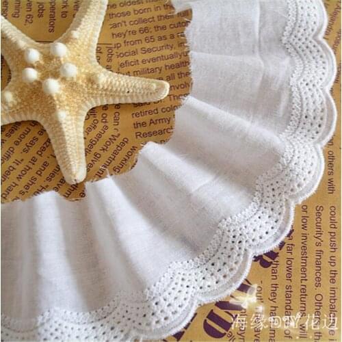 Free Shipment 10 Yards 6cm Wide White Beautiful Lace Trim Fabric Hot Sae Cotton Embroidere Lace Ribbon