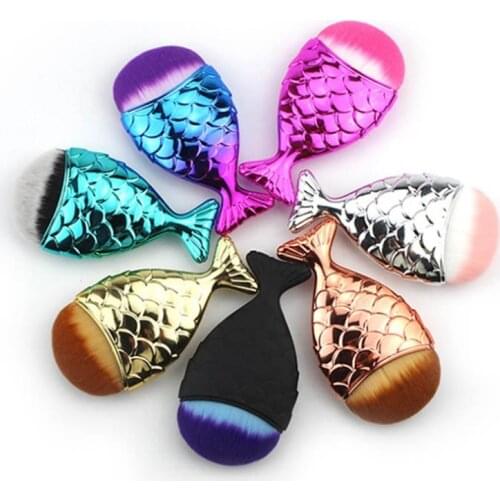 Nail Cleaning Brush Tools Remove Dust Powder Brush Nail File Art Mermaid Foundation Brush For makeup brushes Face Care