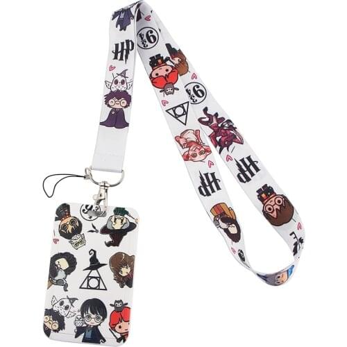 LX553 Anime Keychain Belt Lanyard ID Card USB Badge Holder DIY Lasso Lanyarde For Student Card Cover Business Card With Lanyard