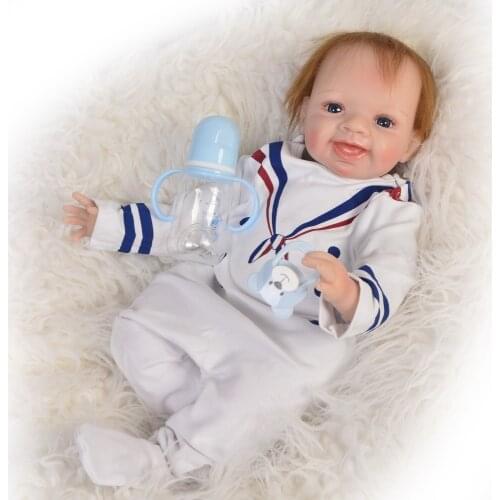 Girls favorite doll Silicone Baby Reborn Doll soft body Look Real Fake Baby Toy For Kid Playmate bebe Gift play house toy 55cm