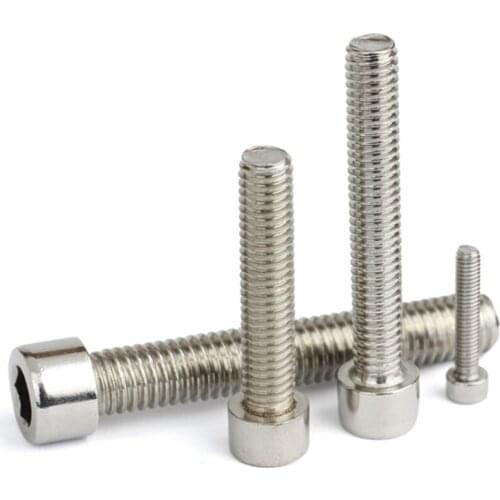 M3 M4 M5 Stainless Steel Allen Hex Socket Bolts Cap Head Screws DIN912 Metric Full Thread